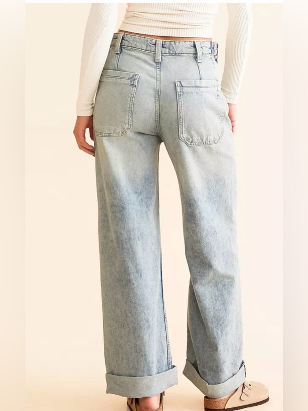 Free People We The Free Palmer Cuffed Jeans. NWT. La La land - Picture 3 of 5